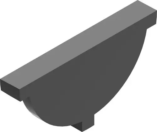 Graue, halbelliptische Form mit flacher Oberseite, Übersicht zum Produkt von Bosch. Keinerlei Maße oder spezifische Details sichtbar.